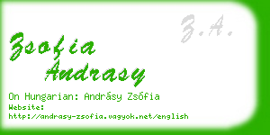 zsofia andrasy business card